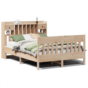 vidaXL Estructura de cama sin colch&oacute;n madera de pino blanca 140x200 cm