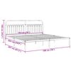 vidaXL Estructura cama sin colch&oacute;n con cabecero metal blanco 193x203cm
