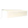 vidaXL Toldo retr&aacute;ctil manual con persiana y luz LED crema 6x3 m