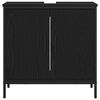 vidaXL Juego de muebles de ba&ntilde;o 3 pcs Negro Madera contrachapada