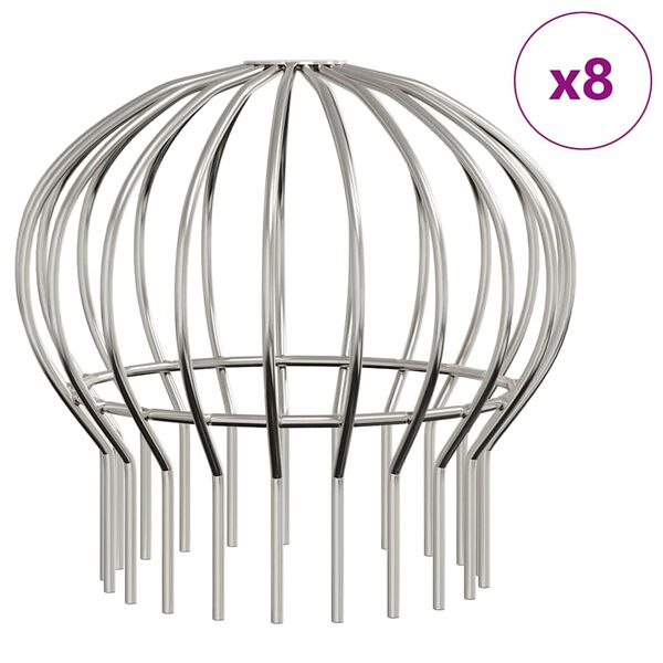 vidaXL Protector para Hojas de Canal&oacute;n 8 pcs Plateado 160 mm