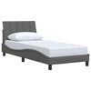vidaXL Estructura de cama sin colch&oacute;n Hanko tela gris oscuro 80x200 cm