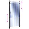 vidaXL Persiana enrollable exterior tela acero azul blanco 120x270 cm