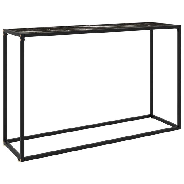 vidaXL Mesa consola vidrio templado negro 120x35x75 cm