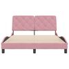 vidaXL Estructura de cama sin colch&oacute;n terciopelo rosa 140x190 cm