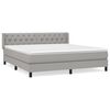 vidaXL Cama box spring con colch&oacute;n tela gris claro 160x200 cm