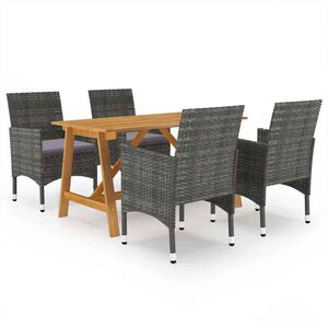 vidaXL Juego de comedor para jard&iacute;n de 5 piezas gris