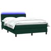 vidaXL Cama box spring con colch&oacute;n y LED terciopelo verde oscuro 160x210 cm