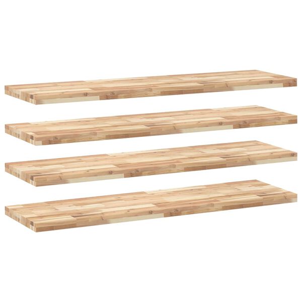 vidaXL Estantes flotantes 4 uds madera acacia sin tratar 120x40x4 cm