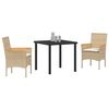 vidaXL Conjunto de Comedor de Jardín 3 pcs Beige ratán sintético