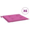 vidaXL Cojines para silla de jard&iacute;n 6 uds tela rosa 50x50x4 cm
