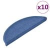 vidaXL Alfombrillas para escaleras 10 unidades 56x17x3 cm Azul Semicircular
