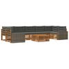 vidaXL Conjunto de sof&aacute;s de exterior 8 uds. Natural y Antracita