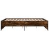 vidaXL Estructura cama madera ingenier&iacute;a metal roble ahumado 120x200cm