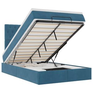 vidaXL Estructura de cama otomana colchones terciopelo azul oscuro