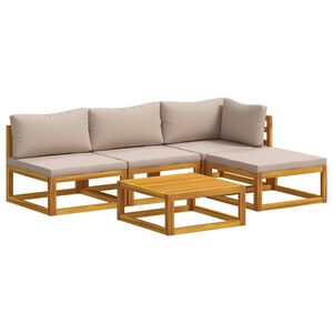 vidaXL Juego de Sof&aacute; 5 uds. Natural Madera de Acacia S&oacute;lida