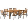 vidaXL Conjunto de Comedor de Jard&iacute;n 9 uds. Negro