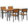 vidaXL Conjunto de Comedor de Jardín 5 pcs Negro y marrón