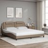 vidaXL Cama Viana con colch&oacute;n cuero sint&eacute;tico capuchino 180x200 cm