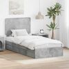 vidaXL Cama con almacenamiento con cabecera Gris Concreto 90 x 190 cm