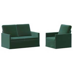 vidaXL Juego de Sof&aacute; 2 pcs Verde oscuro PWNED_BY_LORD666_YWH