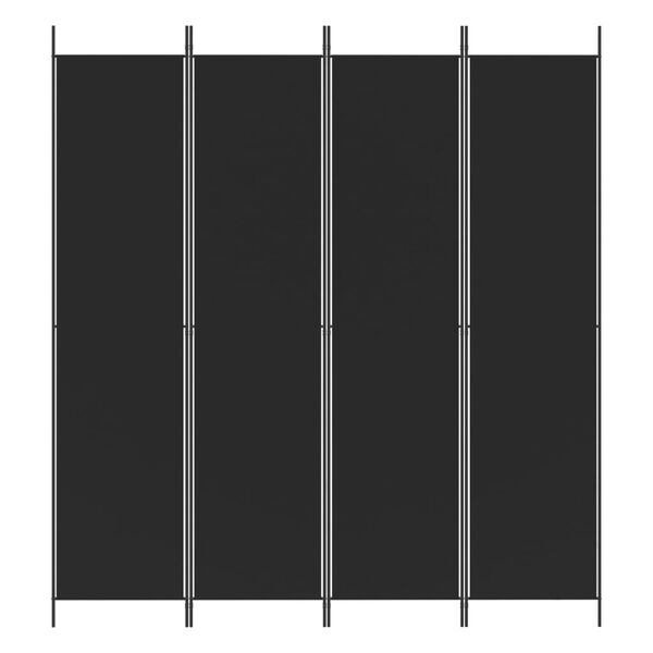 vidaXL Biombo divisor de 4 paneles de tela negro 200x220 cm