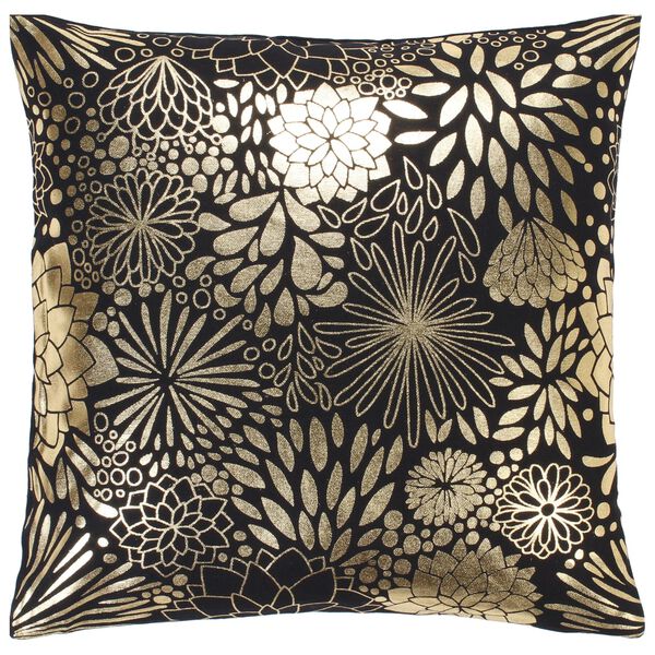 vidaXL Cojines estampado met&aacute;lico 2 uds algod&oacute;n negro y dorado 40x40cm