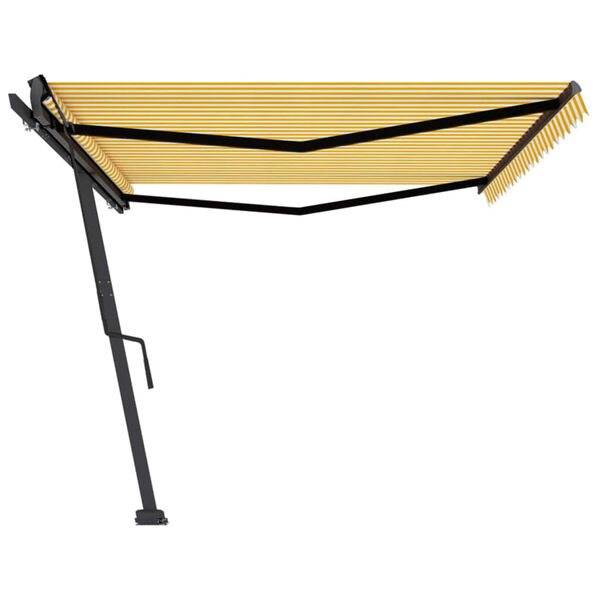 vidaXL Toldo de pie retráctil manual amarillo y blanco 500x350 cm