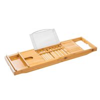HI Bandeja de bambú para bañera ajustable (70-105)x22x4 cm
