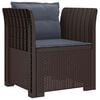 vidaXL Sill&oacute;n Individual con Cojines Apariencia de Ratan PP Marr&oacute;n
