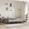 vidaXL Estructura cama sin colch&oacute;n con estribo metal blanco 193x203 cm