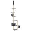 vidaXL Rascador para gatos con poste de sisal huellas gris 260 cm