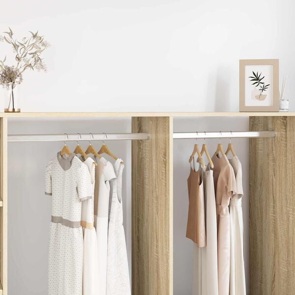 vidaXL Varilla para Armario 2 pcs Plateado 764 x 15 x 29 mm