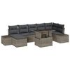 vidaXL Conjunto de sof&aacute; de jard&iacute;n 8 uds. Gris rat&aacute;n sint&eacute;tico
