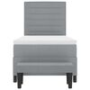 vidaXL Cama tipo Box Spring con colch&oacute;n Gris Claro 90 x 190 cm tela