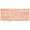 vidaXL Encimera baño madera maciza tratada marrón claro 140x60x(2-6)cm