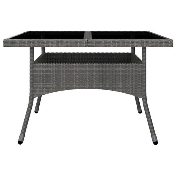 vidaXL Set de comedor de jard&iacute;n 9 piezas rat&aacute;n PE y vidrio gris