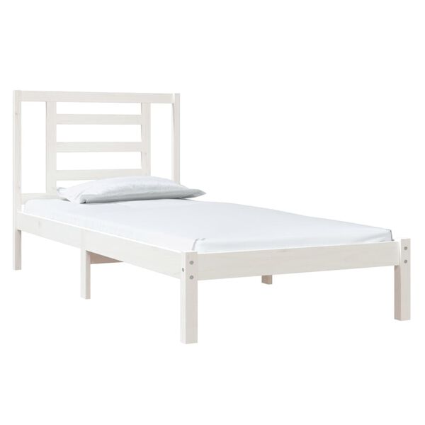 vidaXL Estructura de cama sin colch&oacute;n madera de pino blanca 90x200 cm