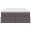 vidaXL Cama con almacenamiento y colchón con colchón Gris 120 x 190 cm