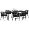 vidaXL Conjunto de Comedor de Jard&iacute;n 7 pcs Negro