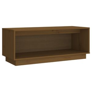 vidaXL Mueble de TV madera maciza de pino marrón miel 90x35x35 cm