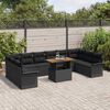vidaXL Conjunto de sof&aacute; de jard&iacute;n 11 pcs Negro Polirat&aacute;n
