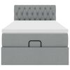 vidaXL Cama otomana con colchón gris claro 100x200 cm tela