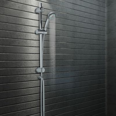 vidaXL Rail de ducha con soporte para alcachofa de ducha 76 cm