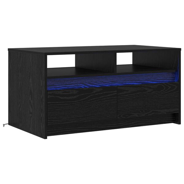 vidaXL Mesa de Caf&eacute; Roble Negro 90 x 50 x 45 cm Madera de ingenier&iacute;a