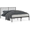 vidaXL Estructura cama sin colch&oacute;n con cabecero metal negro 140x190 cm