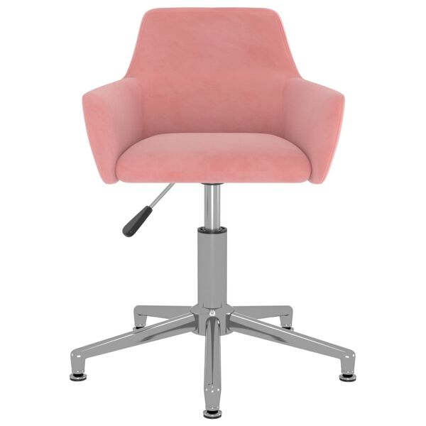 vidaXL Sillas de comedor giratorias 2 unidades terciopelo rosa