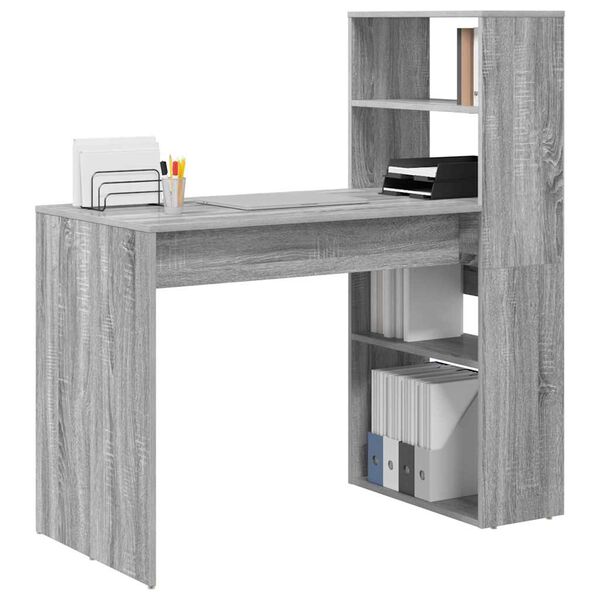 vidaXL Escritorio Gris Sonoma 113 x 54 x 120 cm Madera de ingenier&iacute;a