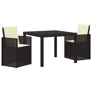 vidaXL Conjunto de Comedor de Jard&iacute;n 3 uds. Antracita y Crema PP
