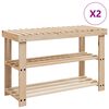 vidaXL Zapatero 2 en 1 con banco 2 uds madera maciza